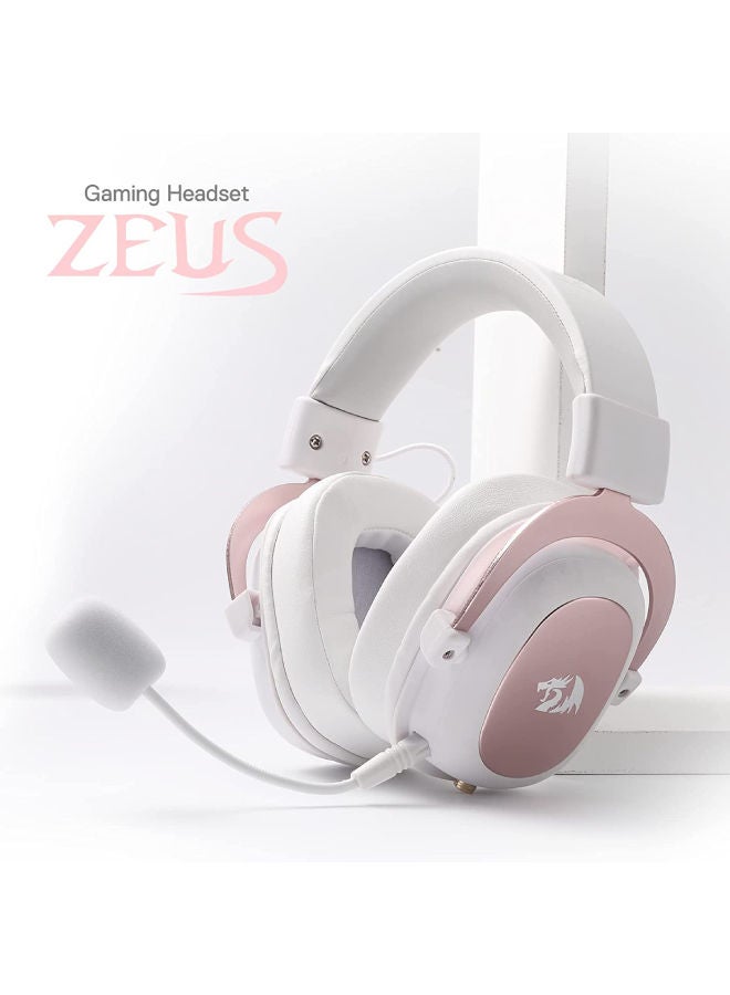 H510 Zeus Wired Gaming Headset, 7.1 Surround, Detachable Microphone White