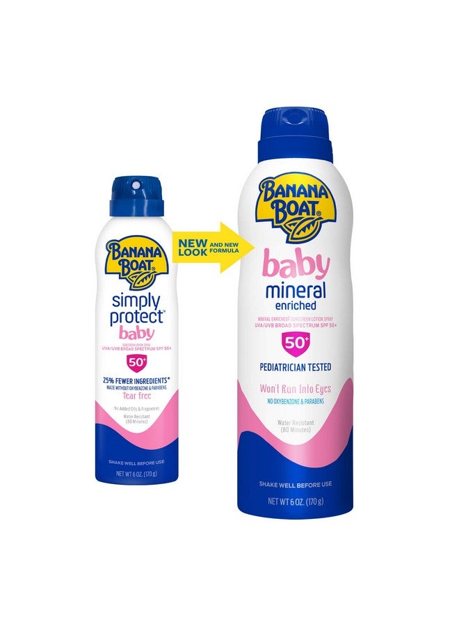 Banana Boat Baby Mineral Enriched Sunscreen Spray Spf 50 6Oz Banana Boat Baby Sunscreen Spray Sunscreen For Babies Oxybenzone Free Sunscreen Banana Boat Spray Sunscreen Spf 50 6Oz