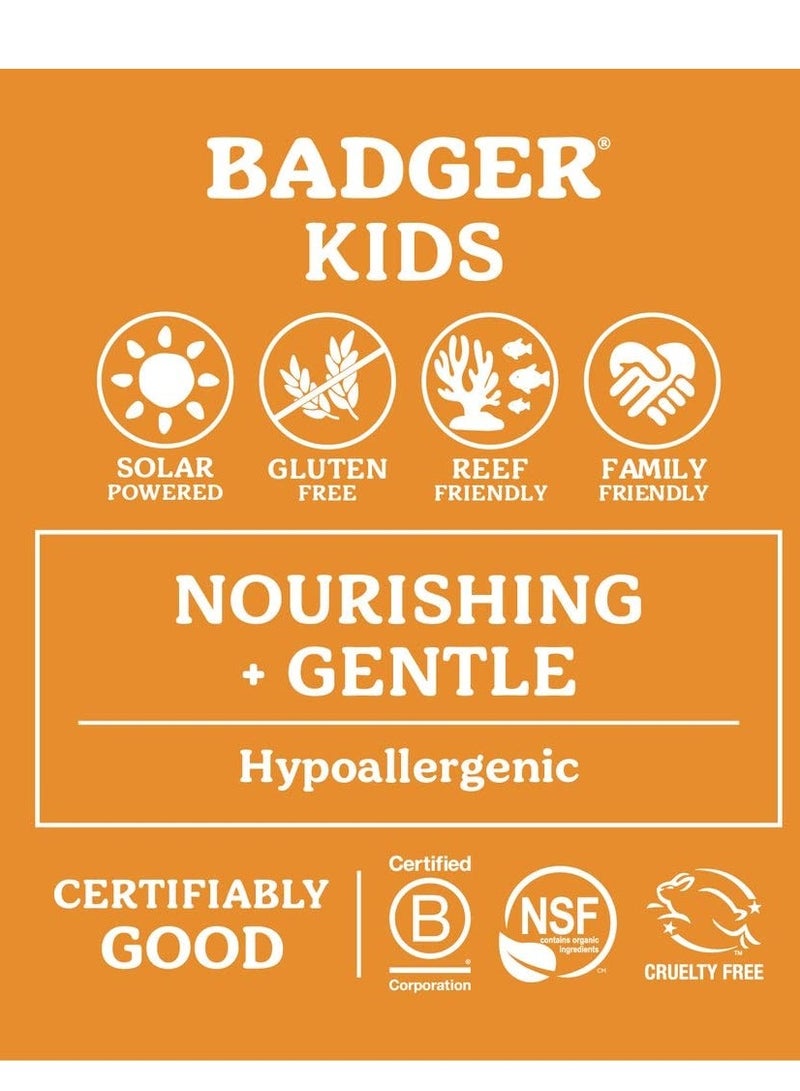 Badger Kids Sunscreen Cream SPF 40, Organic Mineral Sunscreen Kids Face & Body with Zinc Oxide, Reef Friendly, Broad Spectrum, Water Resistant, 2.9 fl oz