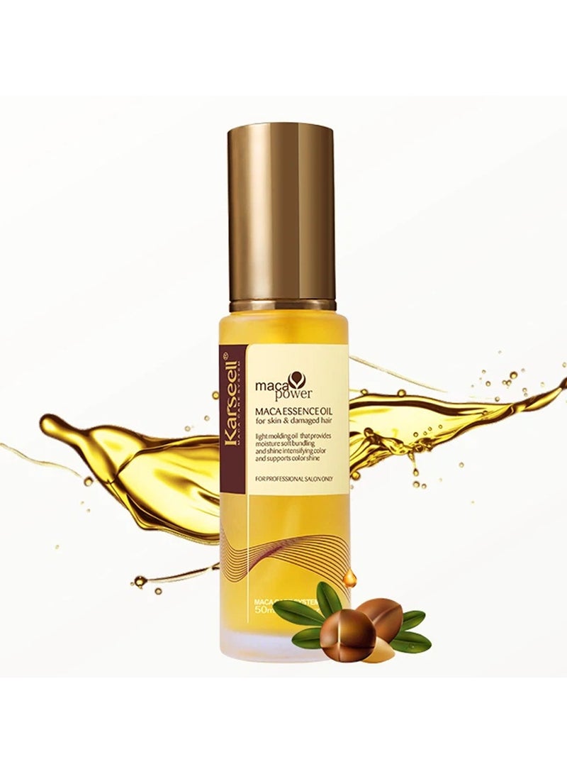 Moroccan Argan Oil Rich in Vitamin E Herbal Extract Hair Serum Oil Deep Repair Treatment Conditioning for Hair Skin and Nails 50ml