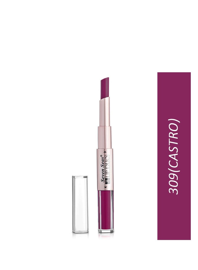 Seven Seas Lip Duo 2 In 1 Lipstick Matte Finish 2 in 1 Duo Liquid Lipstick with Matte Finish and Moisturizing Gloss  castro