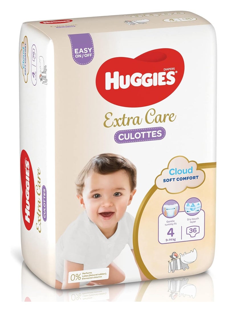 Huggies, Extra Care Culottes, Size 4, 9-14 kg, 36 Diaper Pants