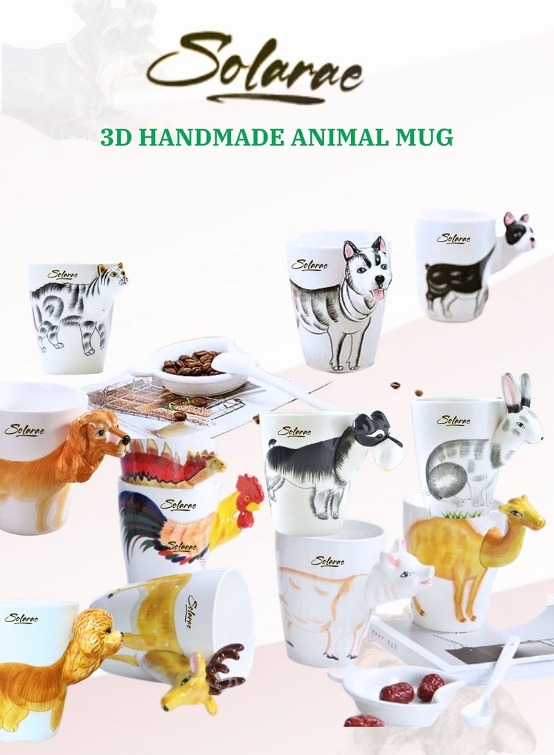 3D Schnauzer Dog Mug – Adorable Ceramic Coffee Cup with Sculpted Handle