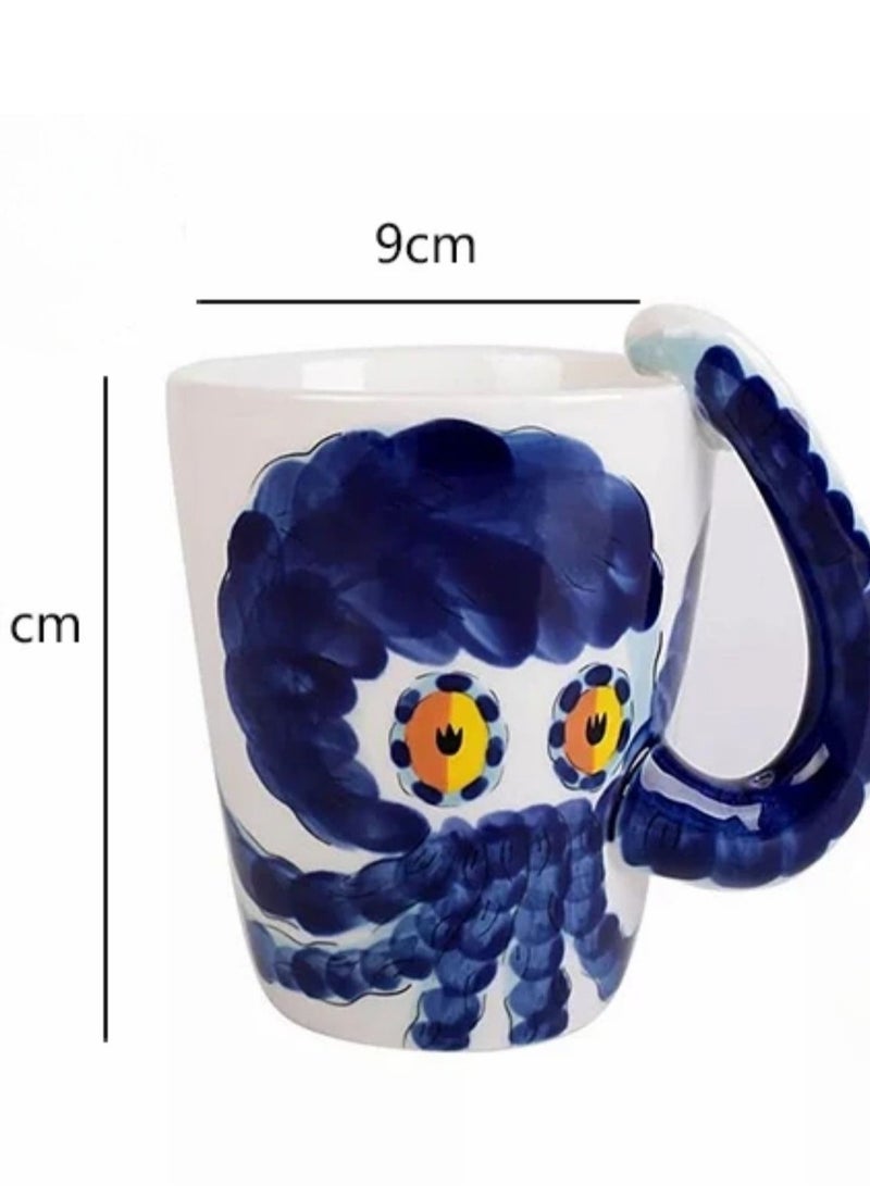 3D Octopus-Themed Ceramic Mug – Ocean-Inspired Drinkware
