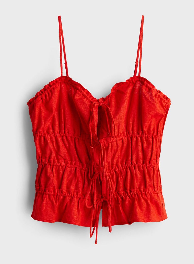 Drawstring Detail Strappy Top