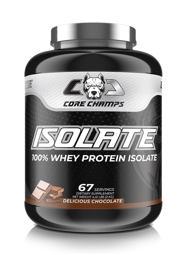 Core Champs Isolate 100% Whey Protein Isolate 2kg Delicious Chocolate Flavor 67 Serving