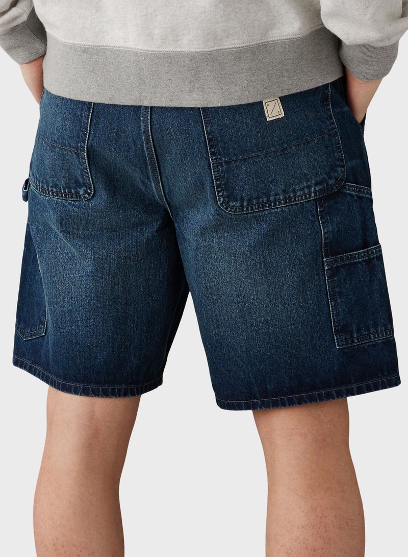 Denim High Waist Carpenter Short