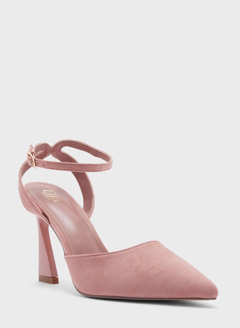 Flared Heel Sling Back Pump