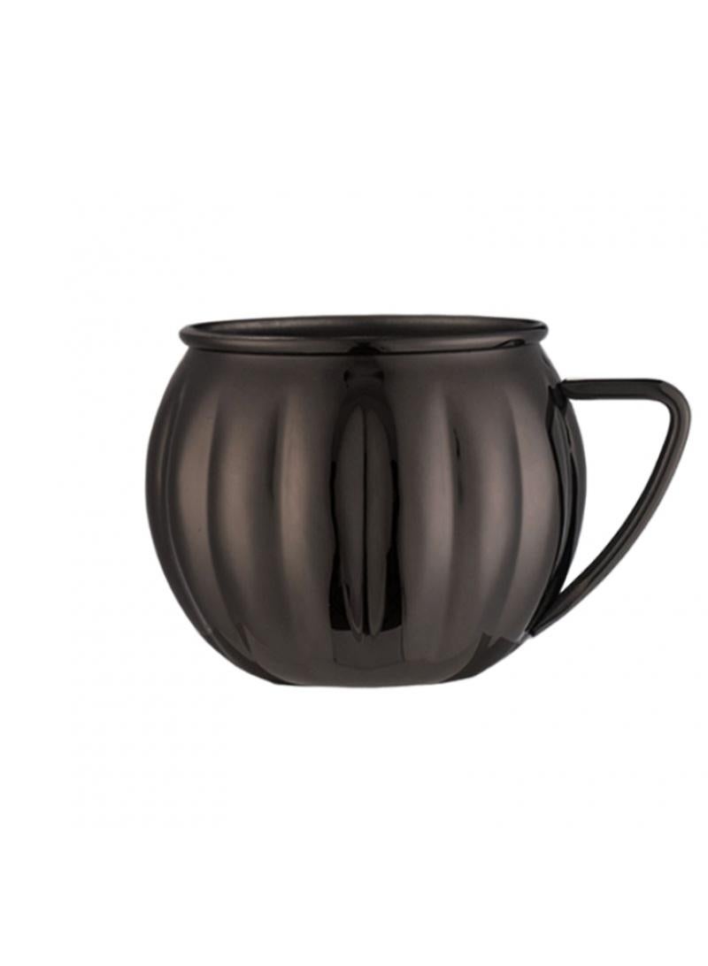 1-Pieces Moscow Mule Cup Stainless Steel Copper Hammered Cups Ice Drinking Cup Black-C 700ml