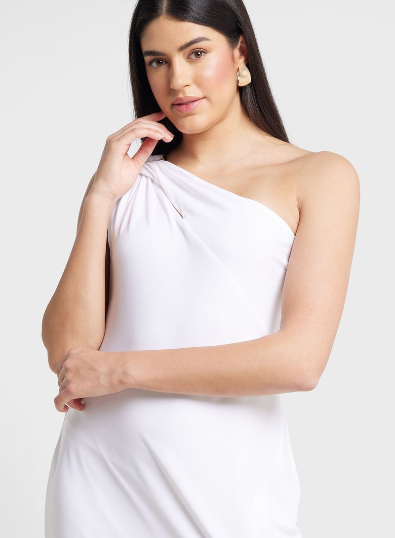 Asymmetric White Dress
