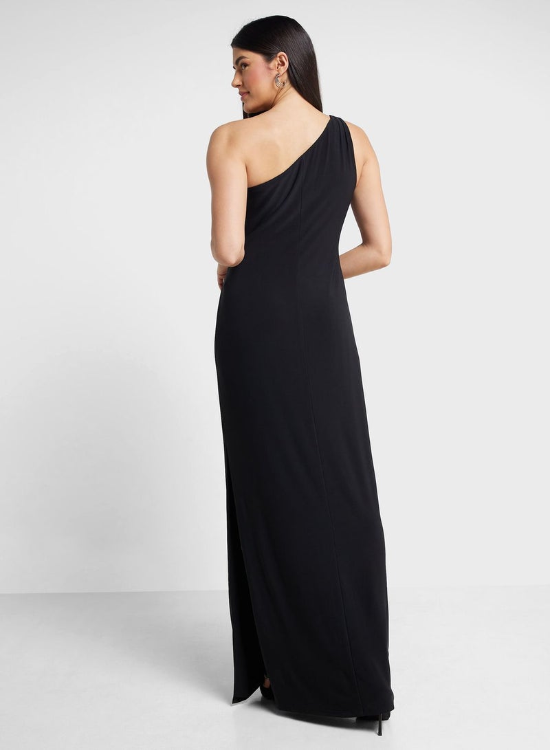 One Shoulder Knitted Dress