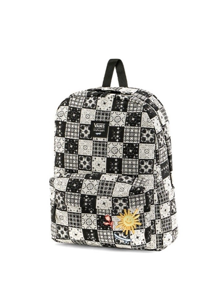 【School season】SKATEISTAN co-branded classic checkerboard printed school bag, colorful school bag, large capacity school bag, universal school bag, laptop school bag