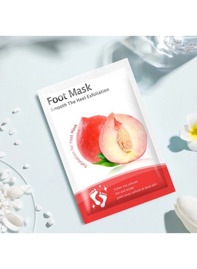 3 Pieces Foot Peeling and Exfoliating Mask, Dead Skin Removing Sock - Avocado, Orange, Peach