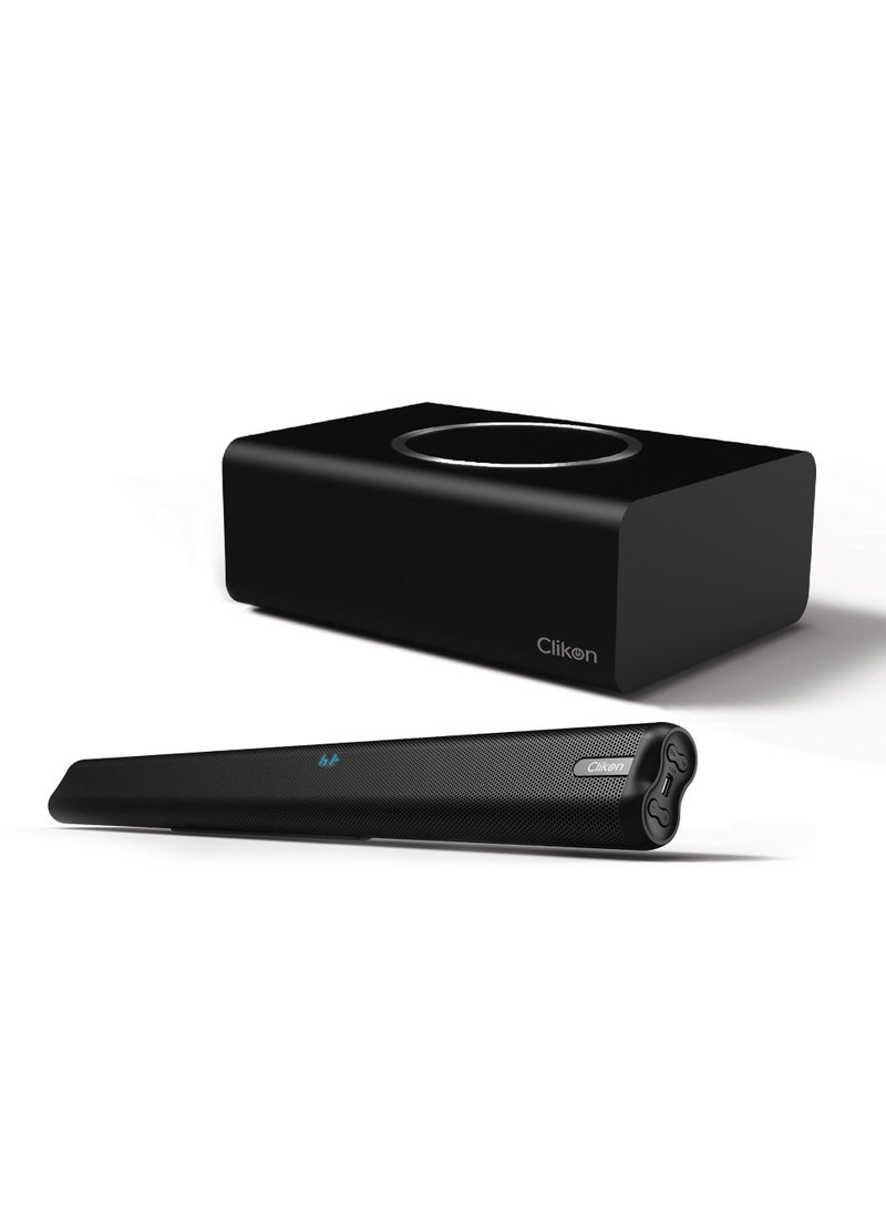 Clikon Beam Series Bluetooth Sound Bar with MP3 Player, Built-in USB Slots, 2 Years Warranty, 80 Watts, Black – CK855