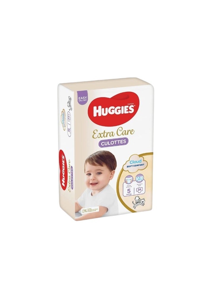 Huggies, Extra Care Culottes, Size 5, 12-17 kg, 34 Diaper Pants