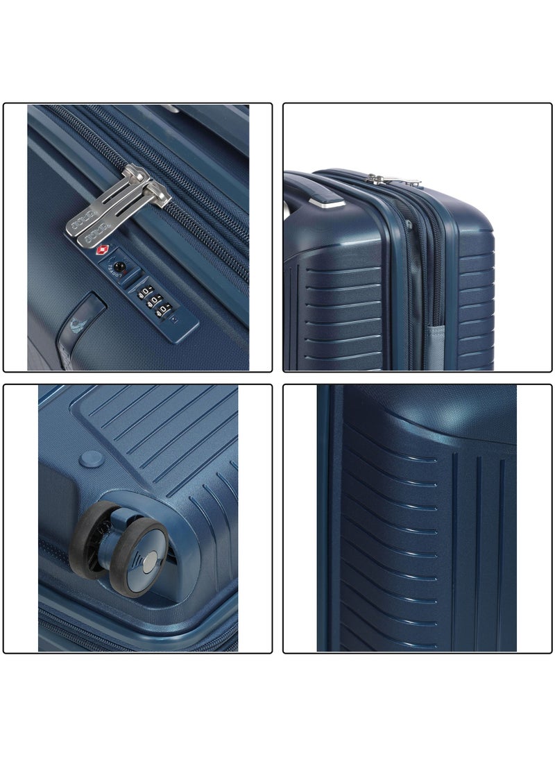 Evae Polypropylene Expandable Carry-on Suitcase Luggage Trolley, Carry-on 55 cm, Hardside