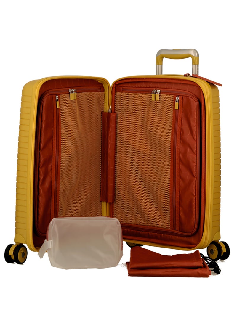 Evae Polypropylene Expandable Carry-on Suitcase Luggage Trolley, Carry-on 55 cm, Hardside