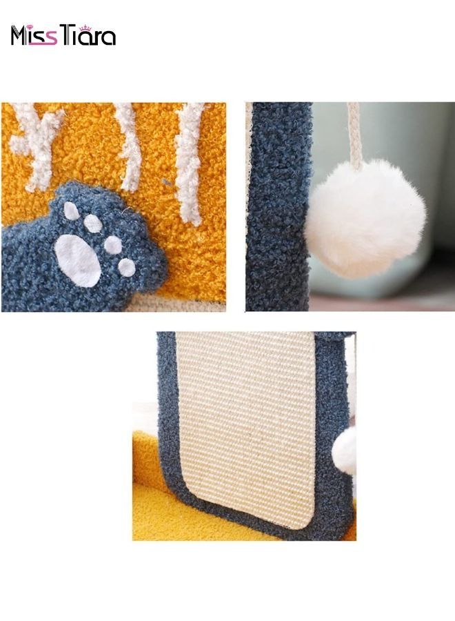 Cat Scratching Board, Creatively Designed Pet Cat Scratching Pads with Cat bed and Cat toys ball All in one