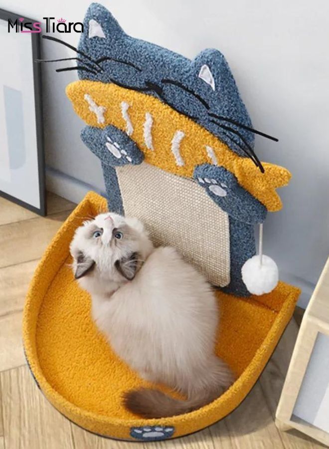 Cat Scratching Board, Creatively Designed Pet Cat Scratching Pads with Cat bed and Cat toys ball All in one