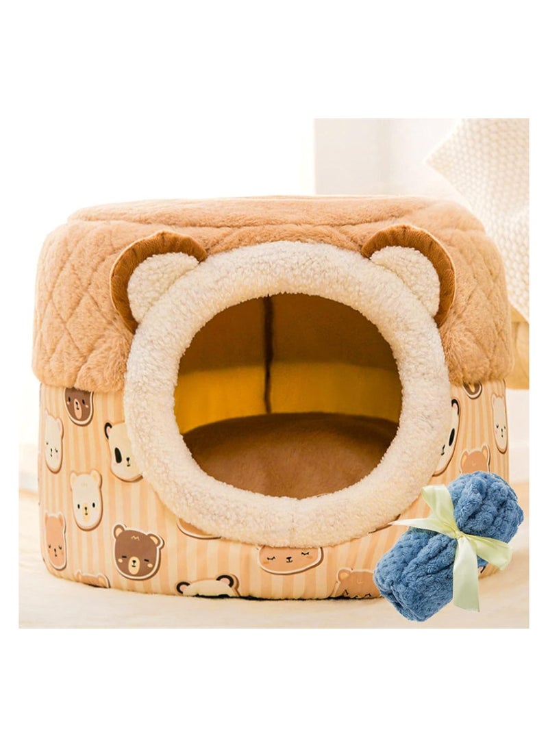 Cute Cat Tent House Cat Tent for Small Cat with Removable Cushion Pet Cat Bed House for Small Medium Pets Sleeping Indoor