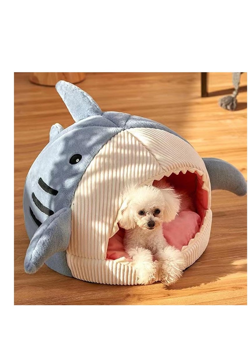 Shark Design Soft Cat Bed, Cute Shark Designed Breathable Dog Bed, Pet Supplies for Indoor Use