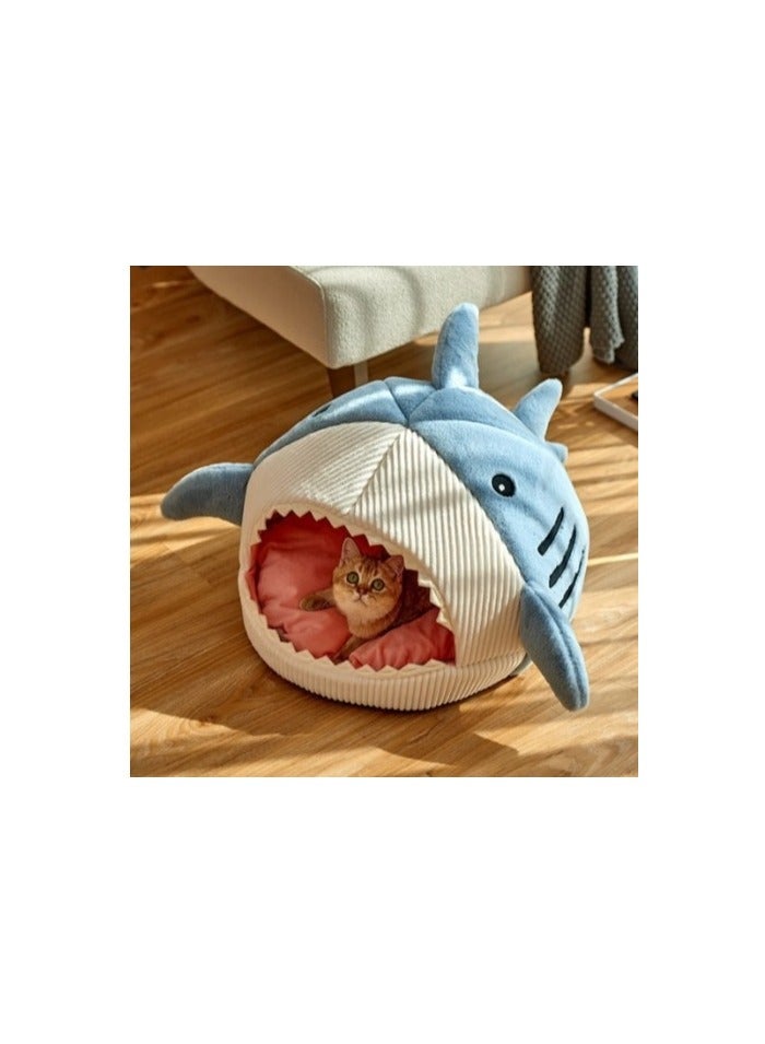 Shark Design Soft Cat Bed, Cute Shark Designed Breathable Dog Bed, Pet Supplies for Indoor Use