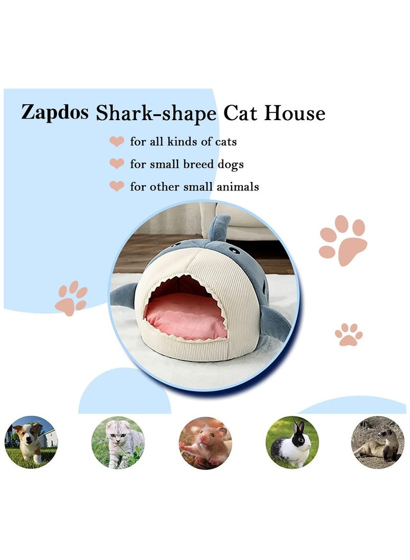 Shark Design Soft Cat Bed, Cute Shark Designed Breathable Dog Bed, Pet Supplies for Indoor Use