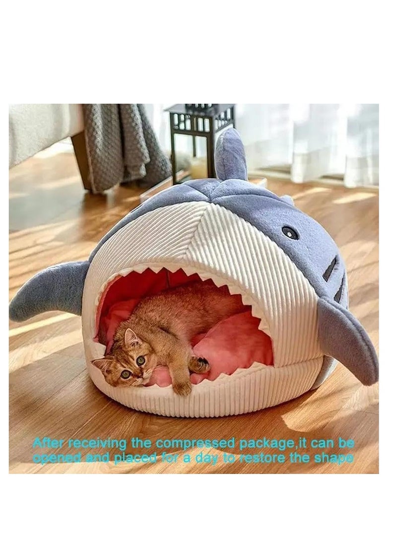 Shark Design Soft Cat Bed, Cute Shark Designed Breathable Dog Bed, Pet Supplies for Indoor Use