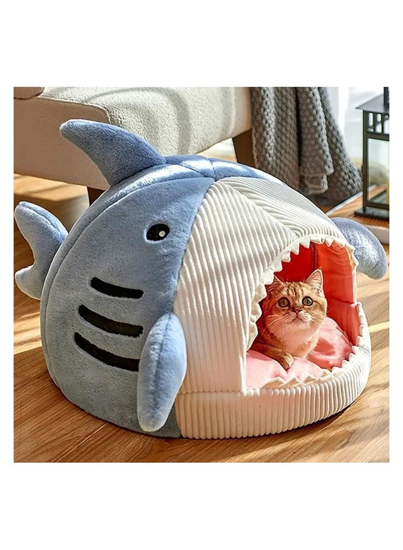 Shark Design Soft Cat Bed, Cute Shark Designed Breathable Dog Bed, Pet Supplies for Indoor Use