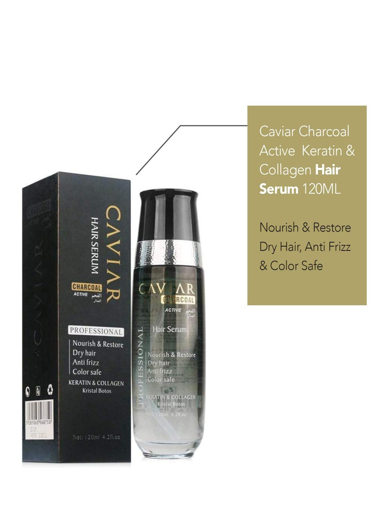 Caviar Charcoal Active Keratin & Collagen Hair Serum 120ml