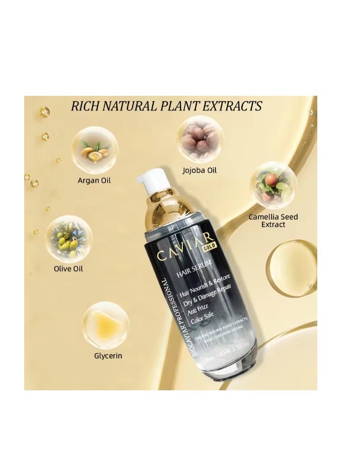 Caviar Gold Biocaviar Professional Hair Serum for Hair Nourish and Restore Dry and Damage Hair 120ml