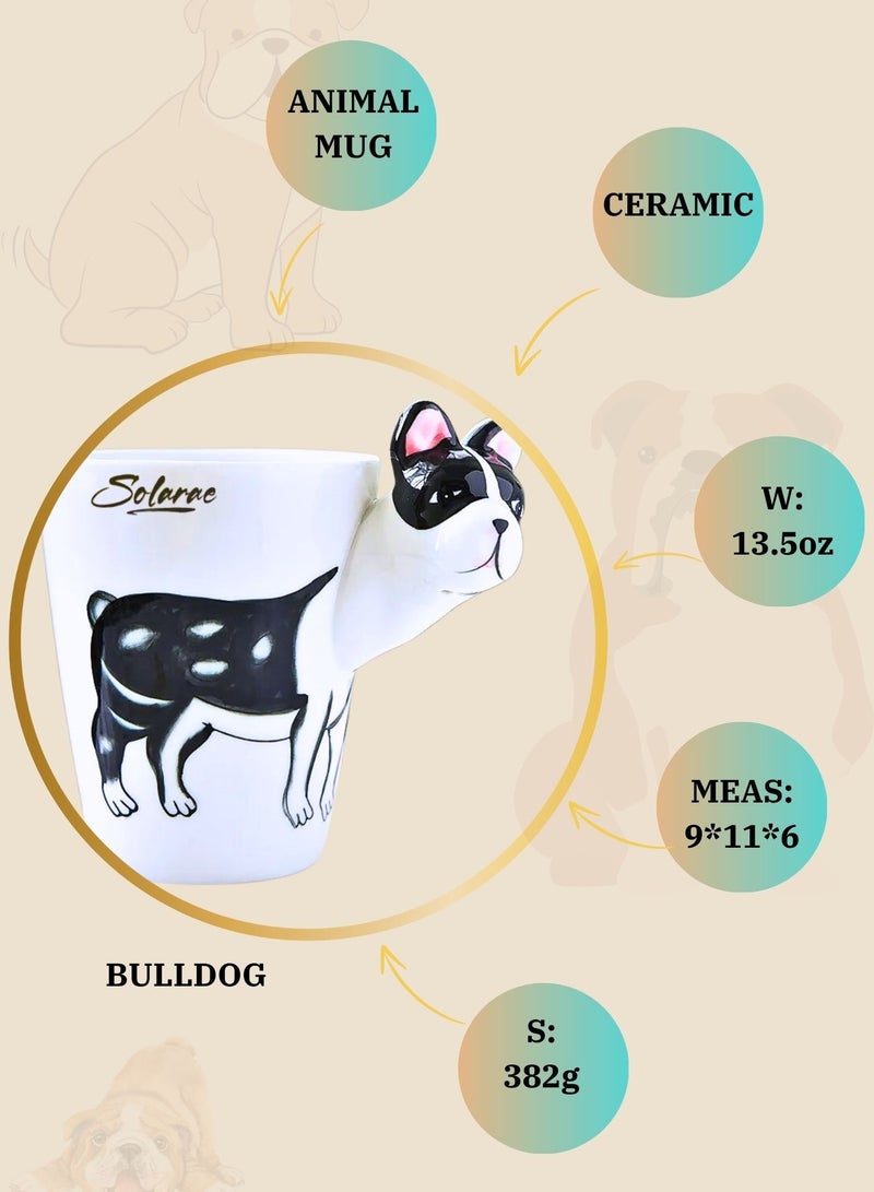 3D French Bulldog Ceramic Mug – Unique Pet Lover’s Coffee Cup with Adorable Handle Design