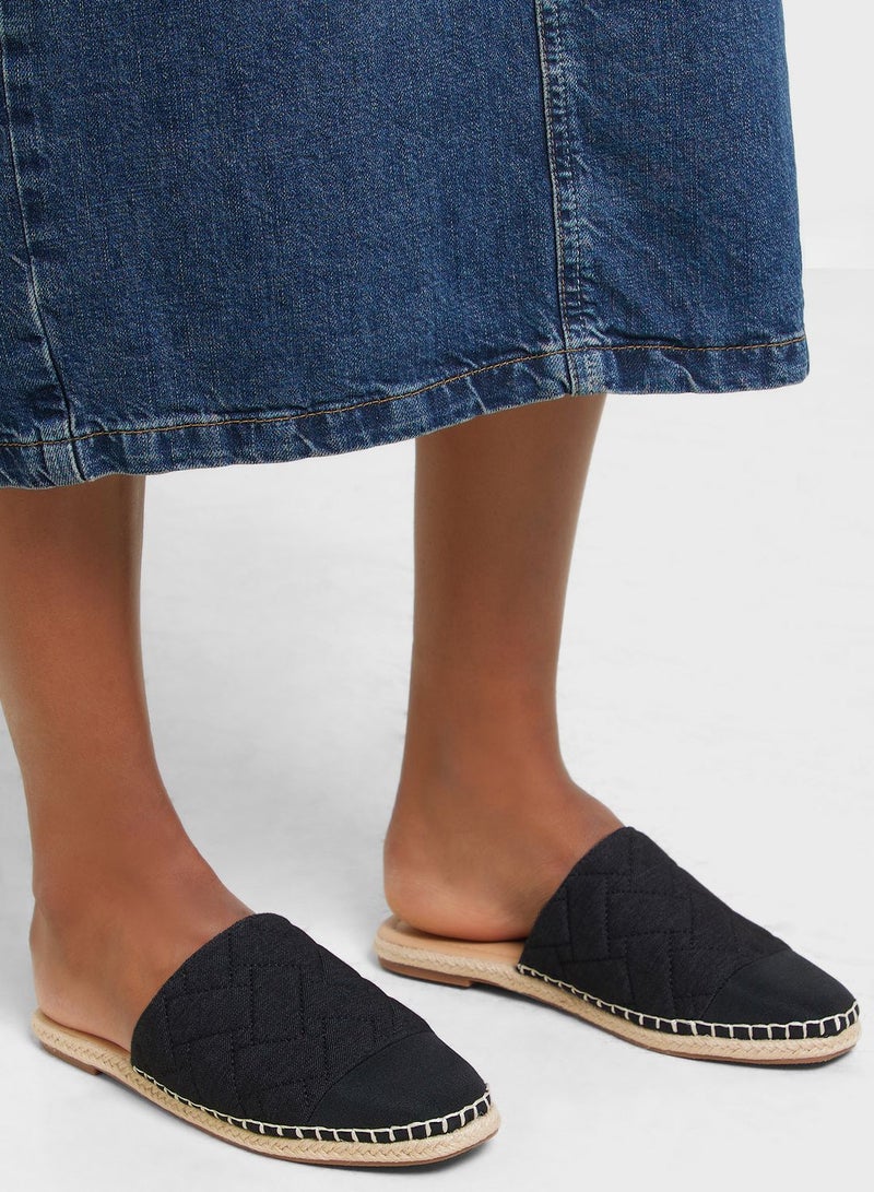 Quilted Toe Cap Slip On Espadrille