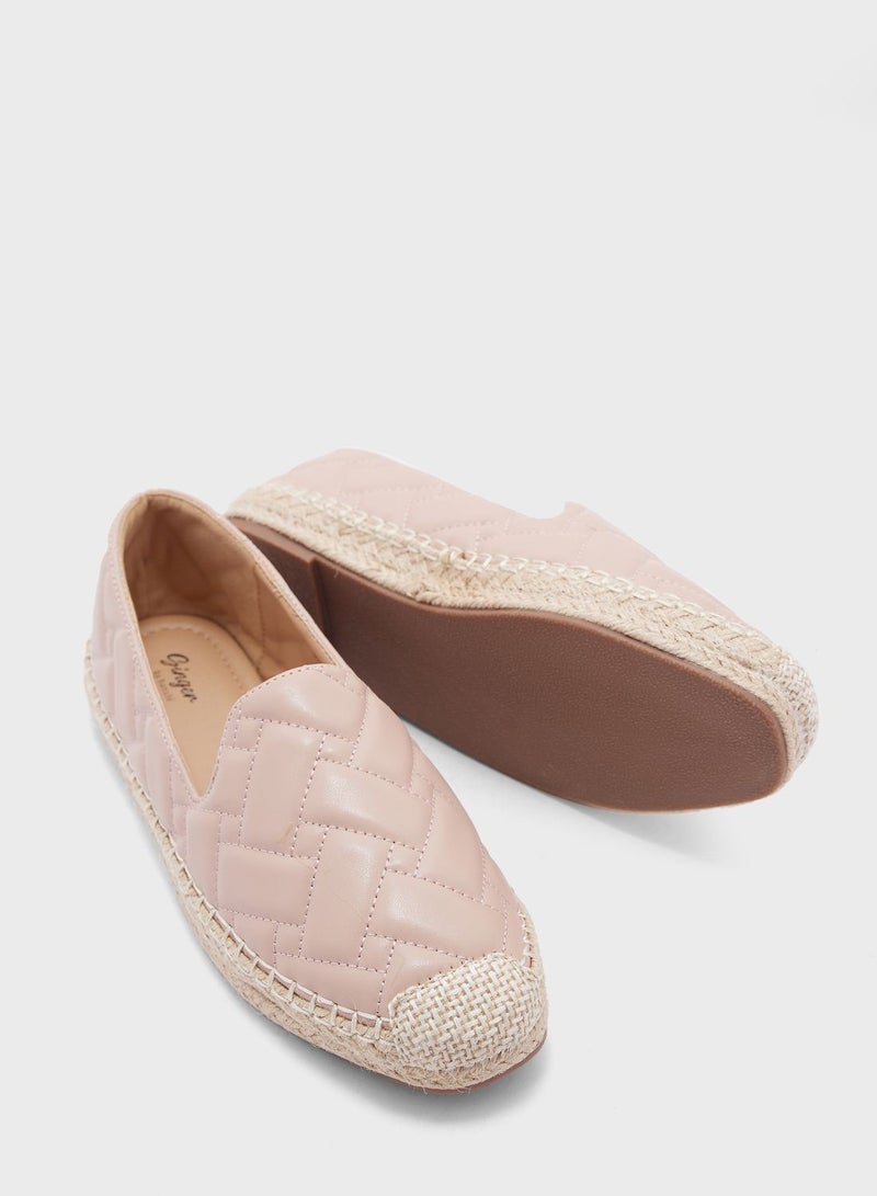 Woven Effect Quilted  Espadrille