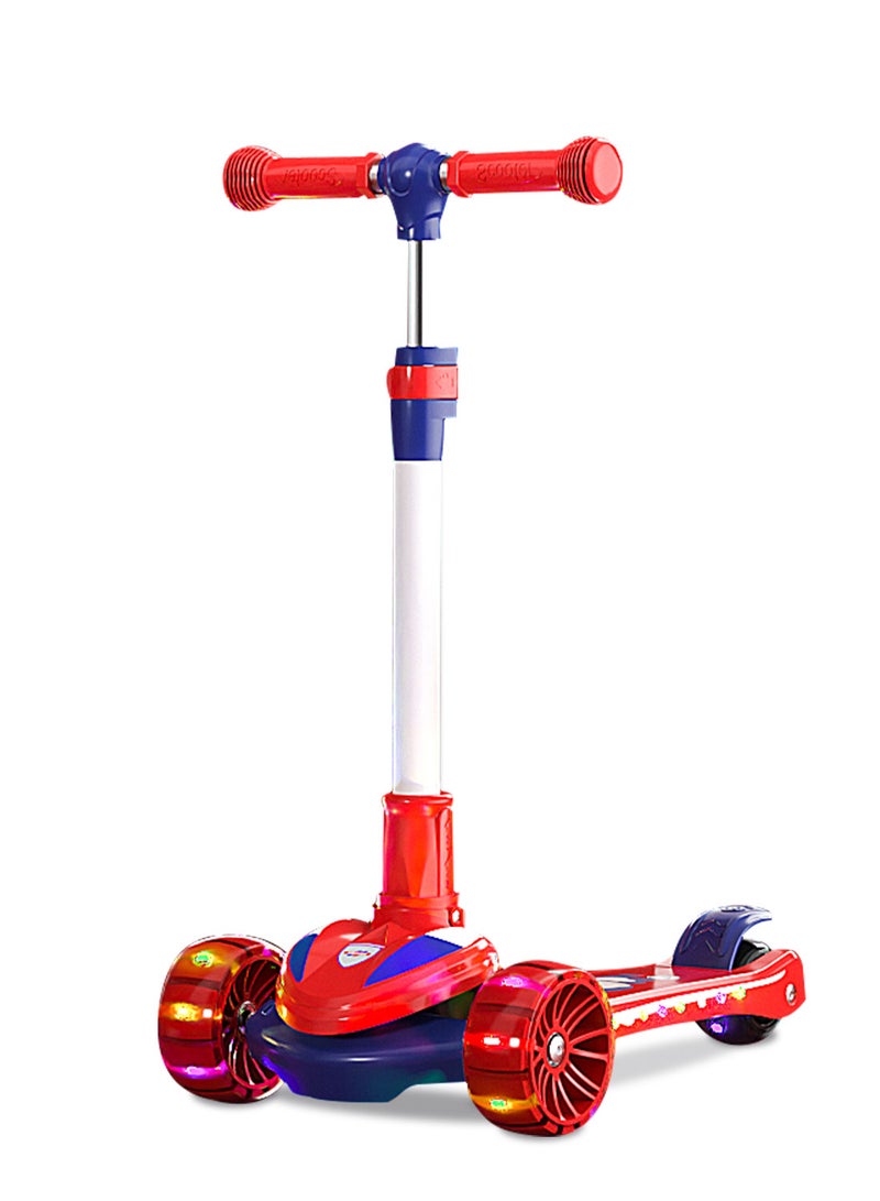 Children's Scooter 3-in-1 Can Sit and Slide 3-6-9 Years Old Boys and Girls Flash Folding Portable Scooter