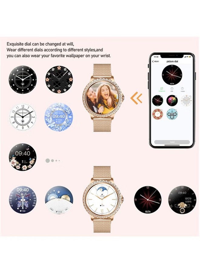 Women's Smartwatch Universal For Android And IOS Systems, With Bluetooth Fitness Heart Rate Monitoring, 1.32