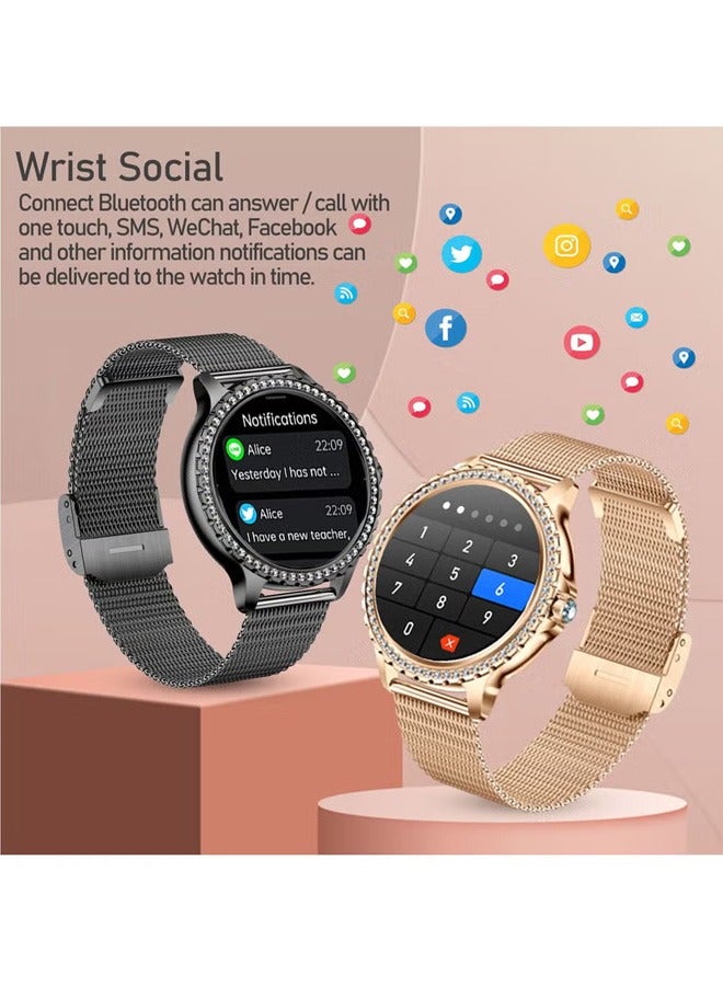 Women's Smartwatch Universal For Android And IOS Systems, With Bluetooth Fitness Heart Rate Monitoring, 1.32