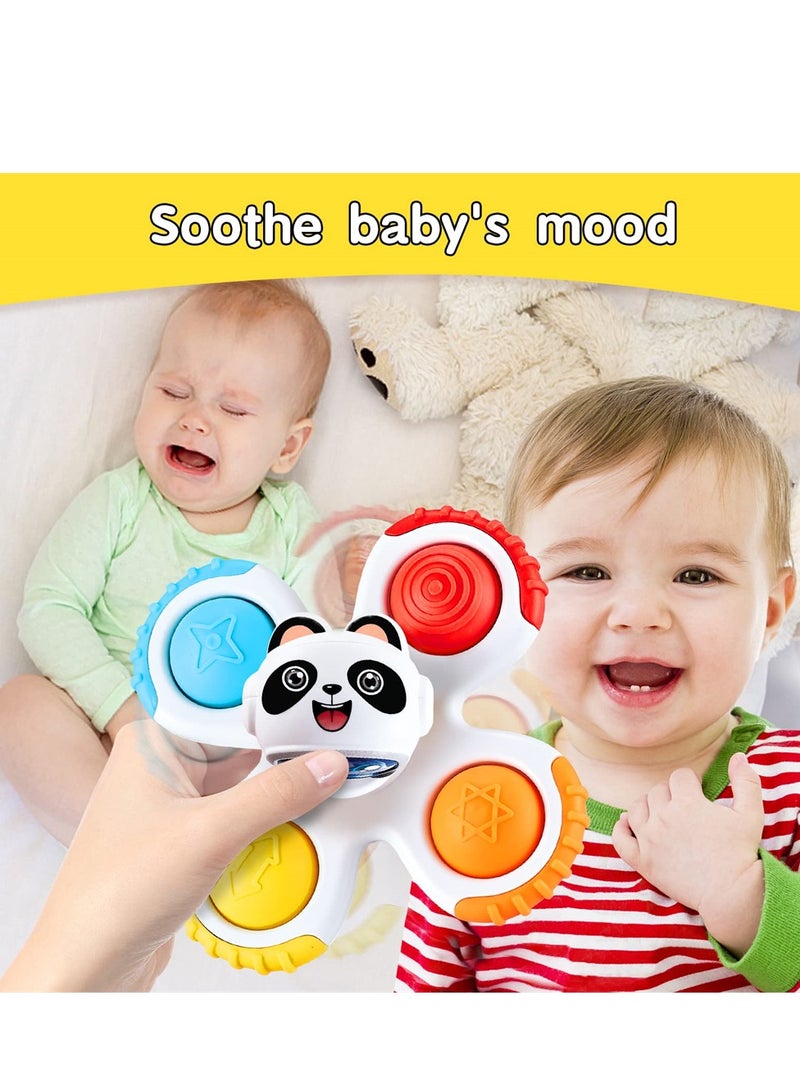 Baby Suction Cup Rotating Toy Sensory Toy Early Education Toy Bathtub Toy Dining Chair Toy Boy Baby Girl Birthday Gift 3 Pieces