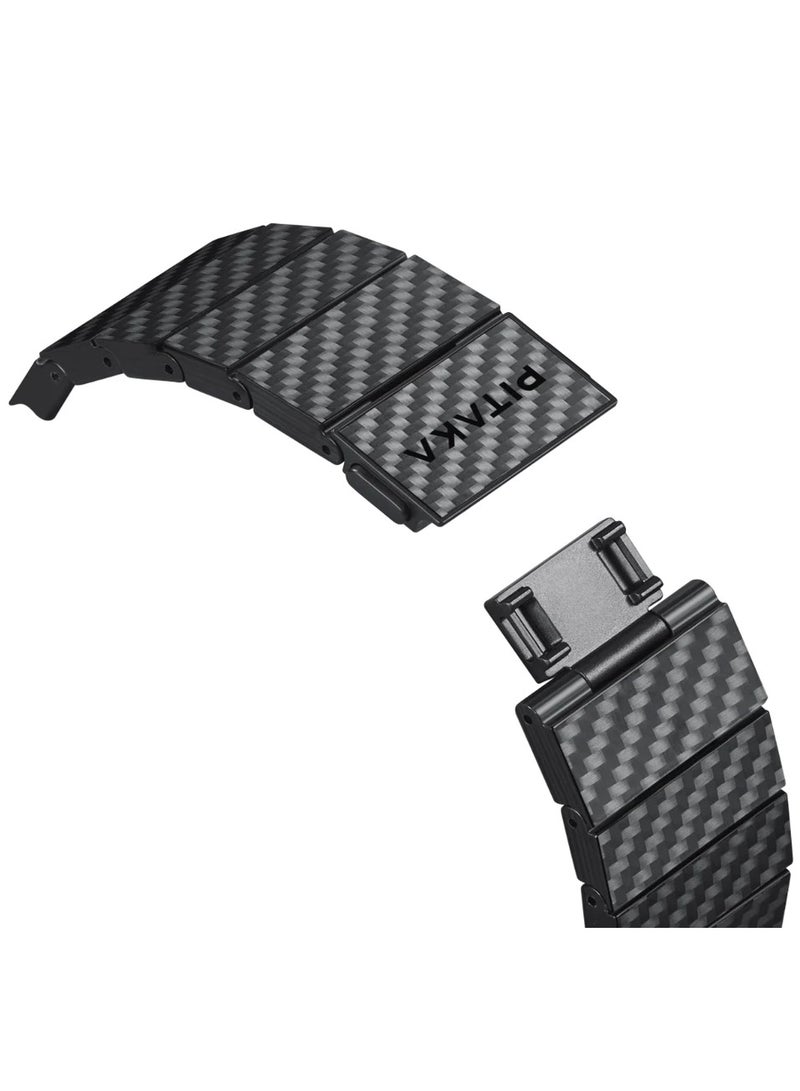 A-CASE Kavar Carbon Fiber Watch Band Compatible with 7/6/SE/5/4/3/2/1 Series Lightweight Customizable Size - Black