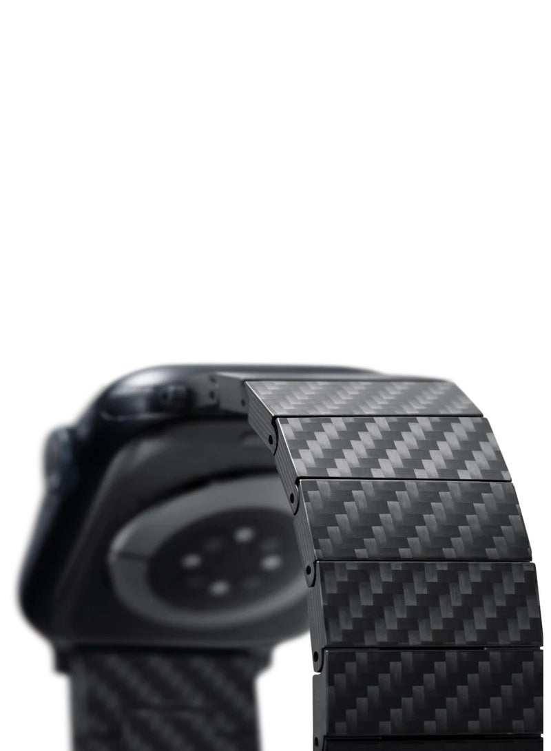 A-CASE Kavar Carbon Fiber Watch Band Compatible with 7/6/SE/5/4/3/2/1 Series Lightweight Customizable Size - Black