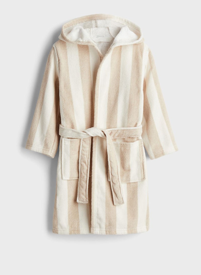 Striped Pocket Detail Dressing Gown