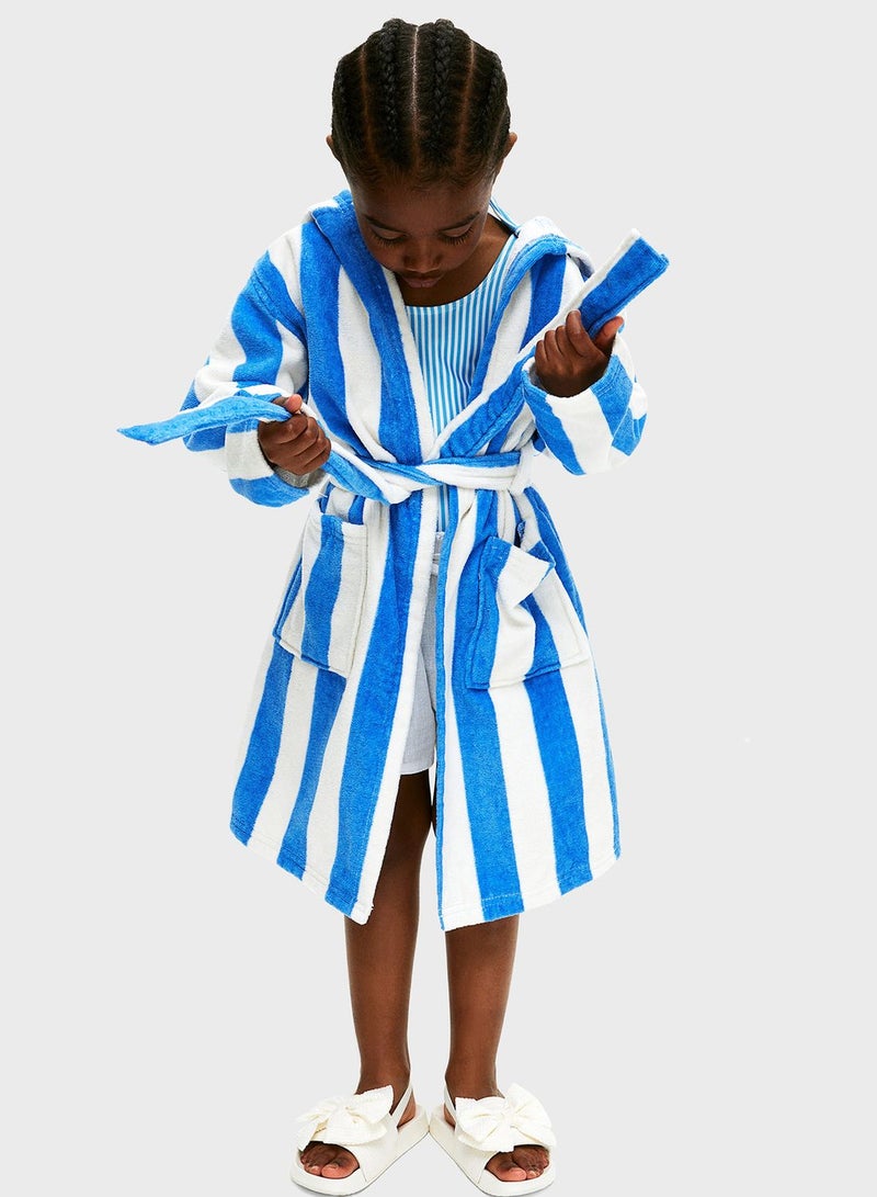 Striped Pocket Detail Dressing Gown