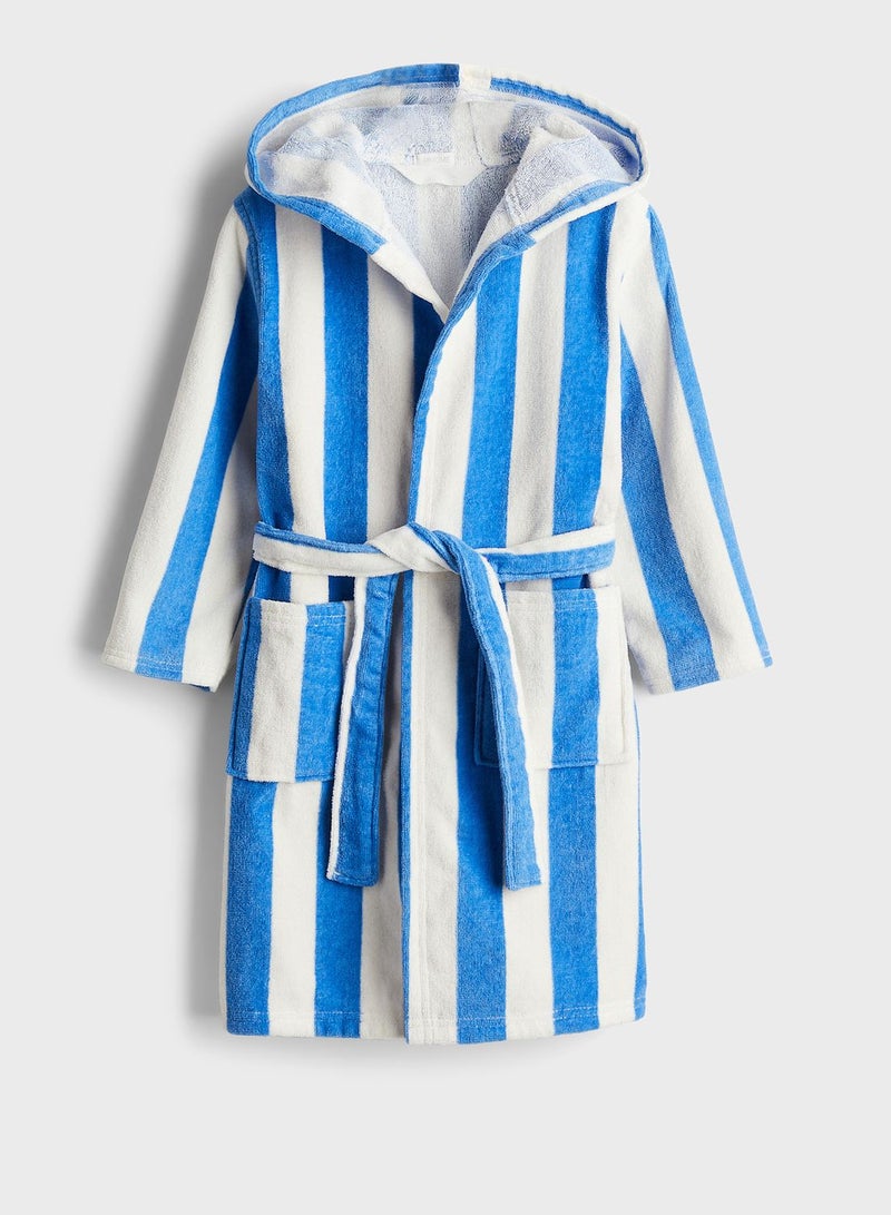 Striped Pocket Detail Dressing Gown