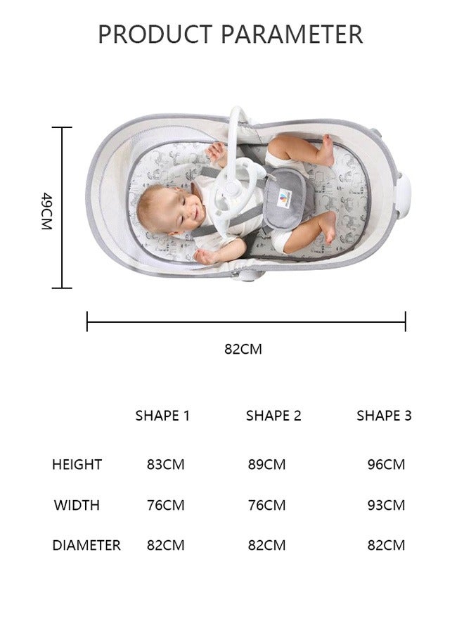 Baby Rocker Baby Electric Bouncer Toddler Bassinet Three Gear Adjustment Infant Rocking Bouncer Suitable for Newborns Baby