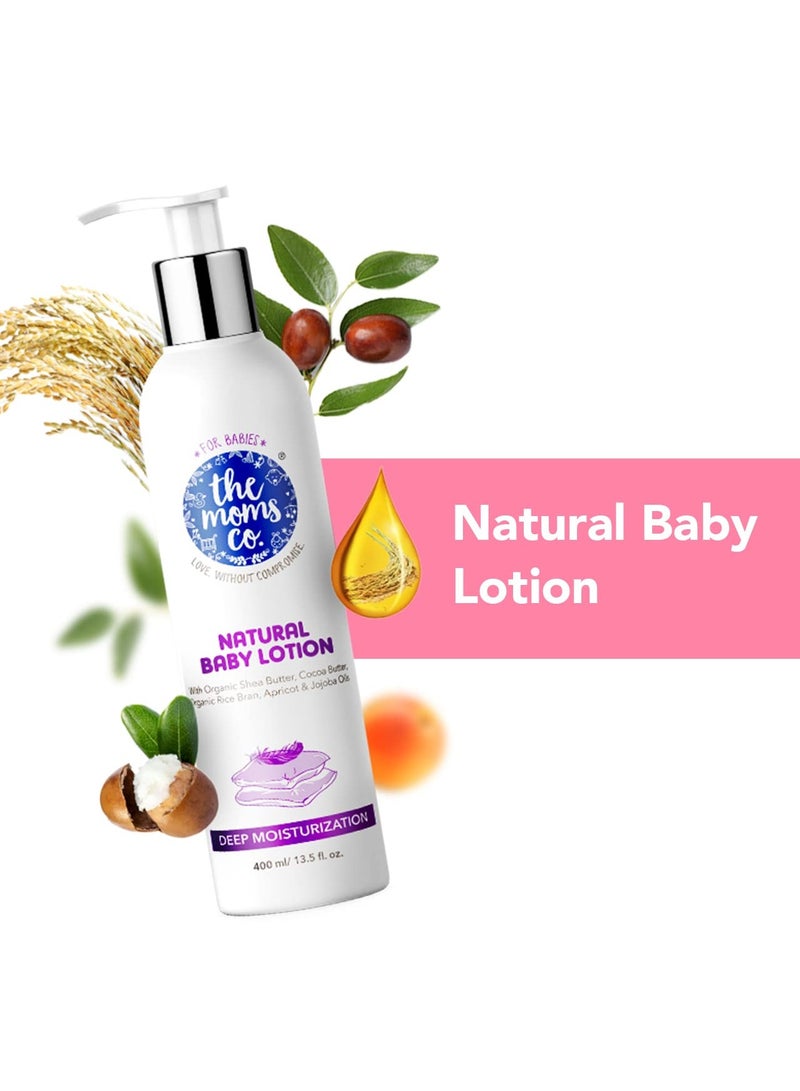 The Moms Co Natural Baby Lotion Australia-Certified Toxic-Free and Allergen-Free Baby Body Lotions with Shea Butter and Avocado Oil (400ml)