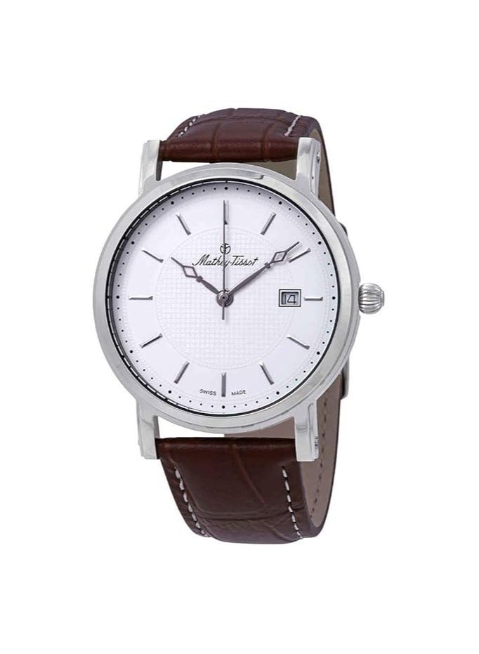 Mathey-Tissot City White Dial With Leather Strap Men's Watch HB611251AI