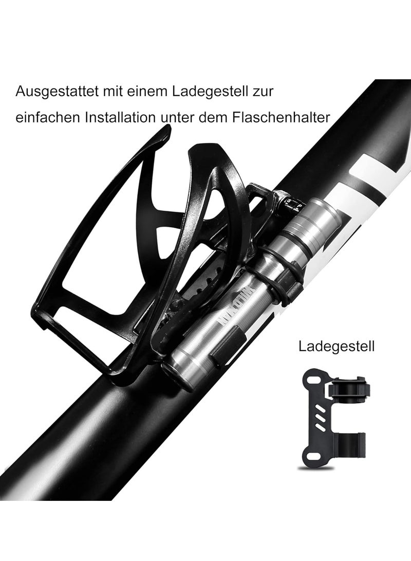 Mini Bike Pump, Alloy Portable Bicycle Tire Pump, Hand Tyre Pumps, Super Fast Tyre Inflation and Easy to Switch Between Schrader and Presta Valve, Perfect for Road, Mountain and BMX Bikes