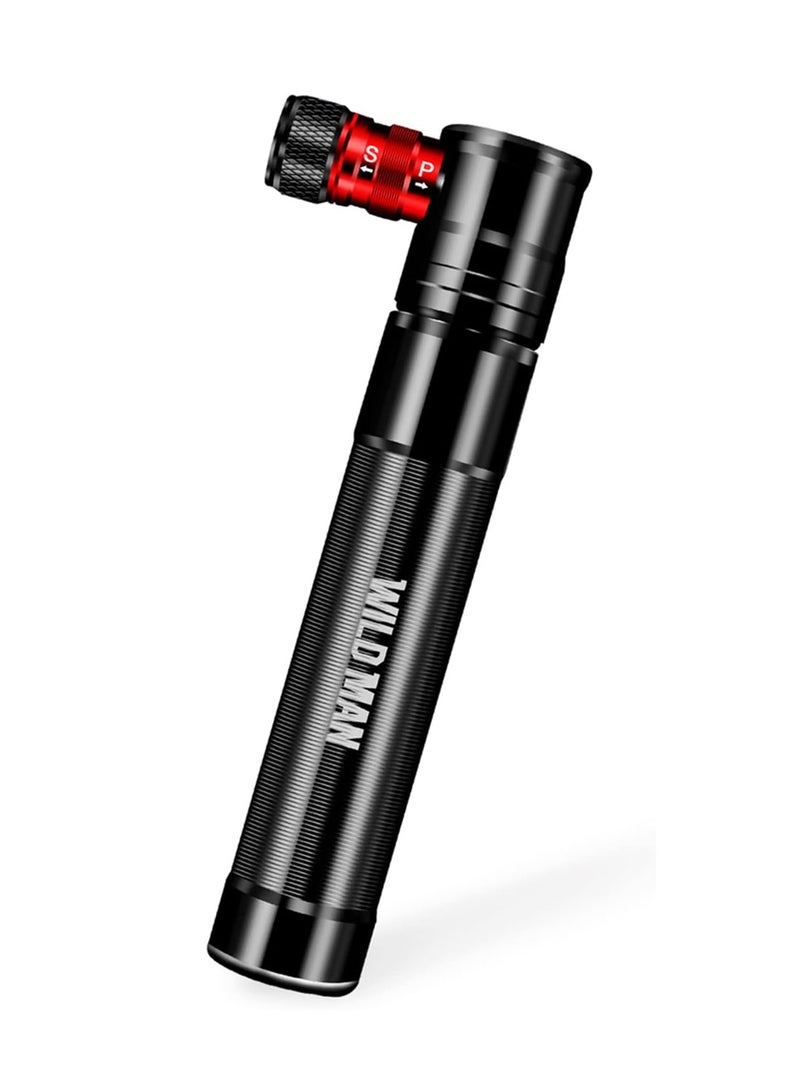 Mini Bike Pump, Alloy Portable Bicycle Tire Pump, Hand Tyre Pumps, Super Fast Tyre Inflation and Easy to Switch Between Schrader and Presta Valve, Perfect for Road, Mountain and BMX Bikes