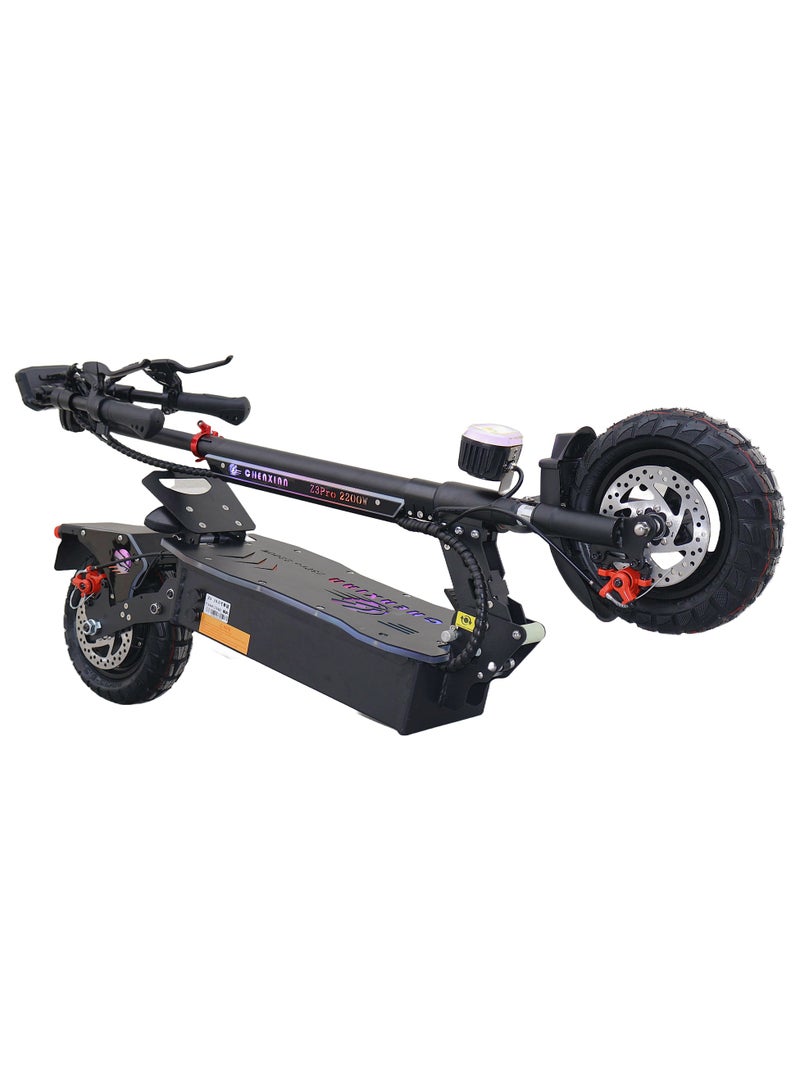 Electric Scooter 2200W Motor 48V13Ah Battery 35 to 45Km Range Max Speed 70Km/h 4 Suspension Led Lights & LCD Display