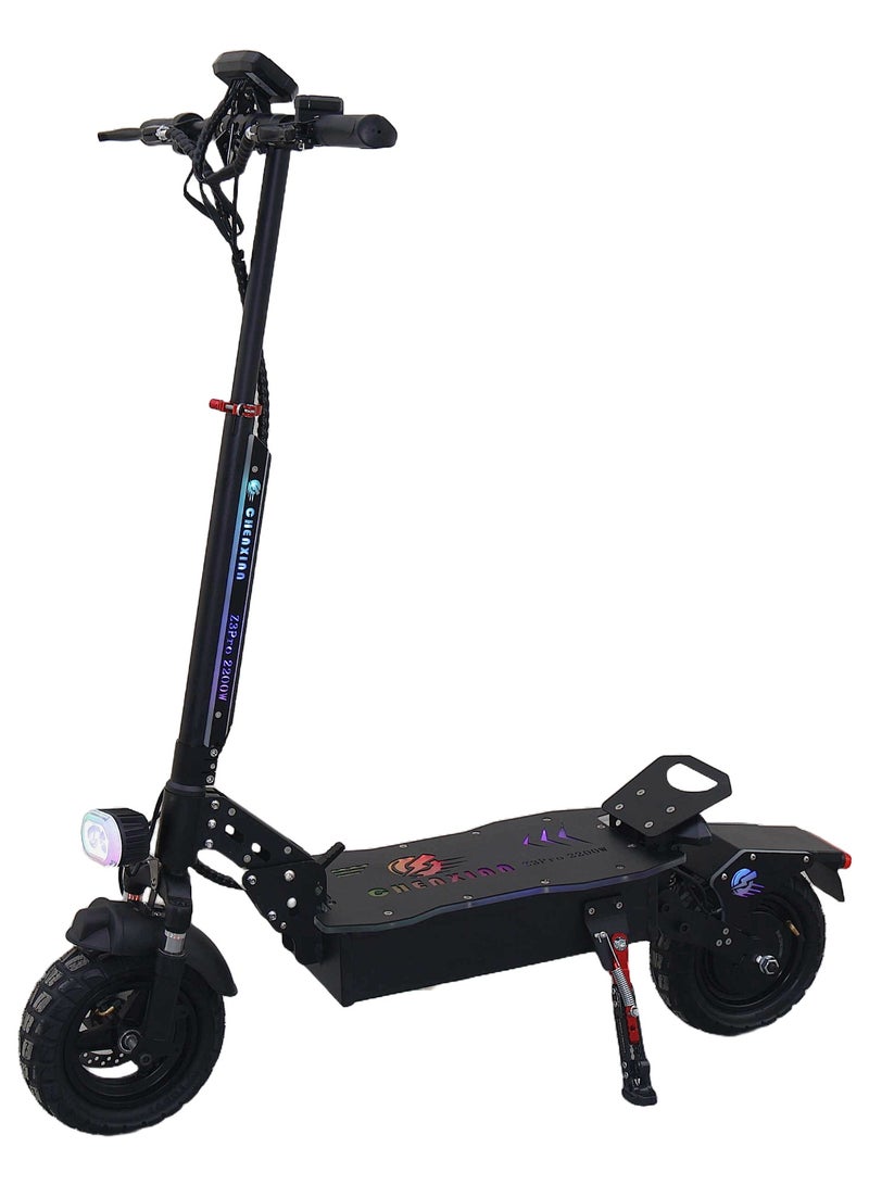 Electric Scooter 2200W Motor 48V13Ah Battery 35 to 45Km Range Max Speed 70Km/h 4 Suspension Led Lights & LCD Display